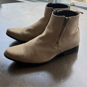 Faux Suede Tan Chelsea Boots